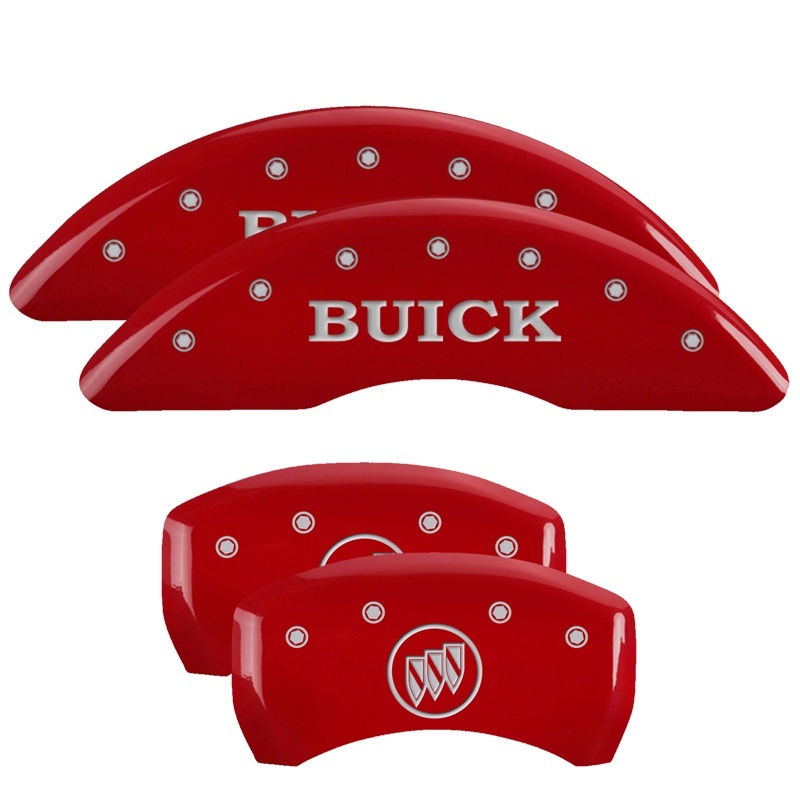 MGP 4 Caliper Covers Engraved Front Buick Rear Buick Shield Red Finish Silver Char 2015 Buick Regal thumbnail 6