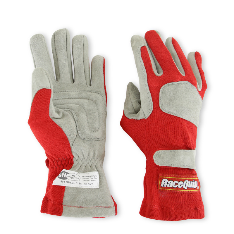 RaceQuip Red 1-Layer SFI-1 Glove - Large thumbnail 3