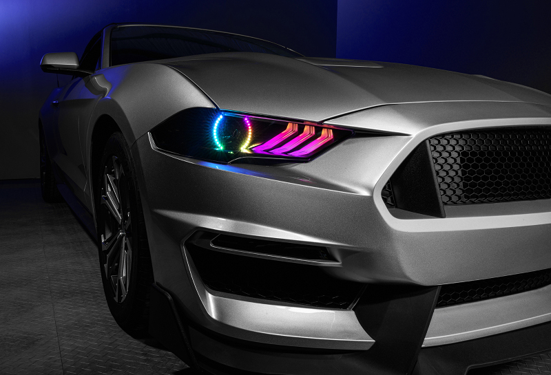 Oracle 18-21 Ford Mustang Dynamic DRL w/ Halo Kit & Sequential Turn Signal - ColorSHIFT thumbnail 4