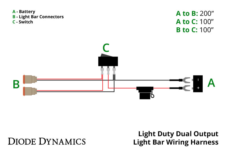 Diode Dynamics Light Duty Dual Output Light Bar Wiring Harness thumbnail 7