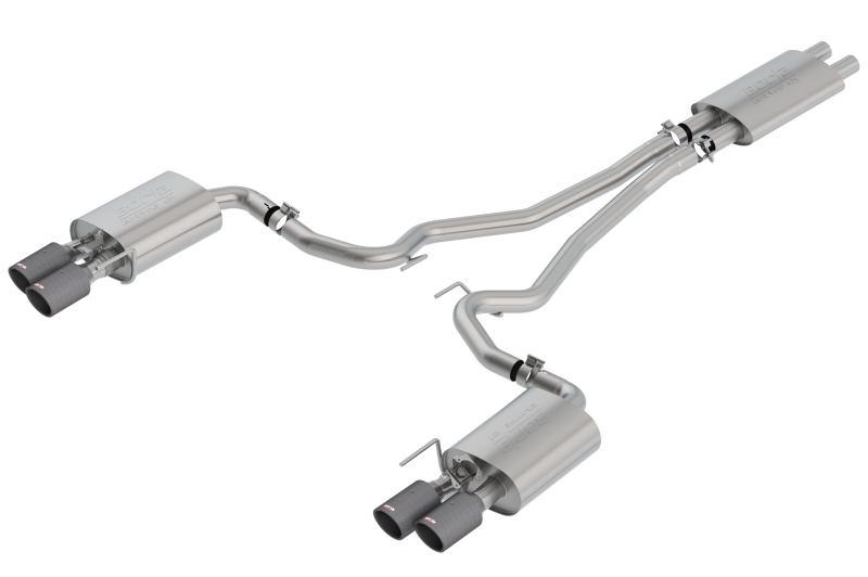 Borla 2018-2022 Ford Mustang GT Cat-Back Exhaust System Touring- Carbon Fiber Tips thumbnail 3
