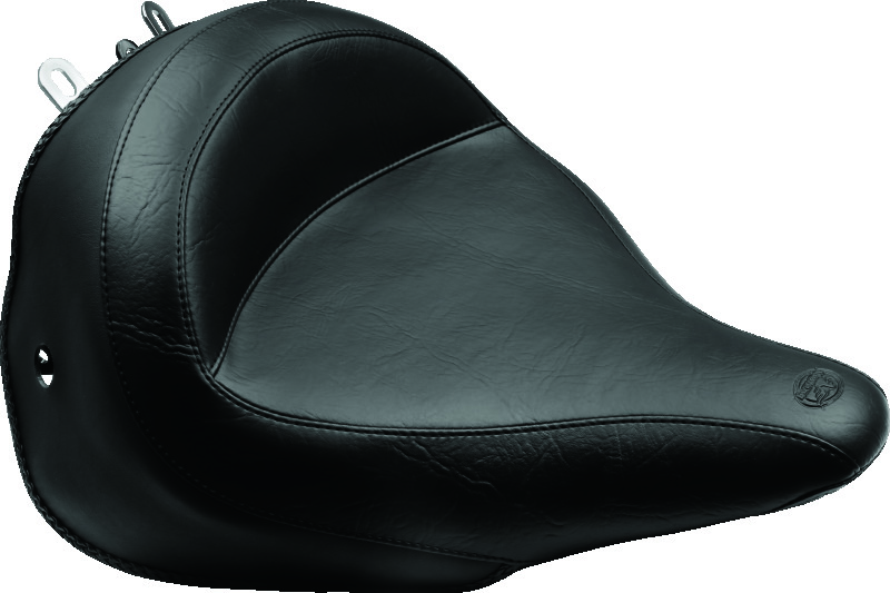 Mustang 05-17 Harley Deluxe (With Standard Rack) Harley Wide Touring Solo Seat - Black