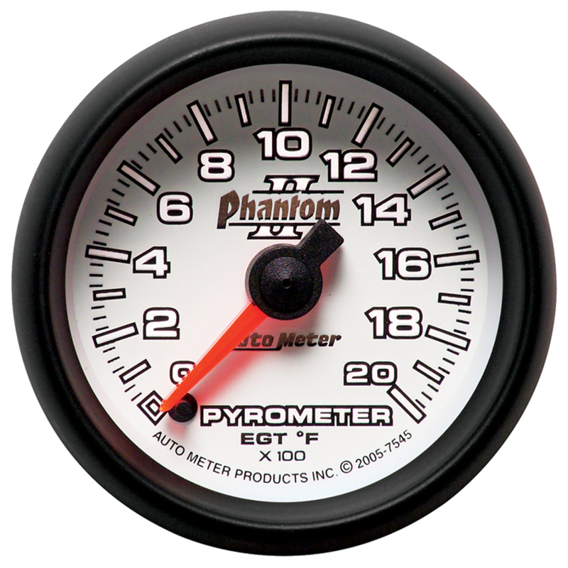 Autometer Phantom II 52.4mm Full Sweep Electronic 0-2000 Def F EGT/Pyrometer Gauge thumbnail 7