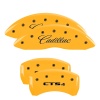 MGP 4 Caliper Covers Engraved Front Cursive/Cadillac Engraved Rear CTS4 Yellow finish black ch thumbnail 8