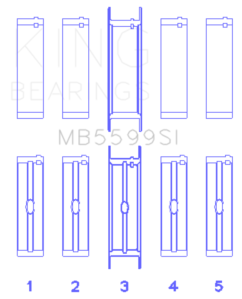 King Engine Bearings International 421CI/446CI V8 (STD Size) Crankshaft Main Bearing Set thumbnail 3