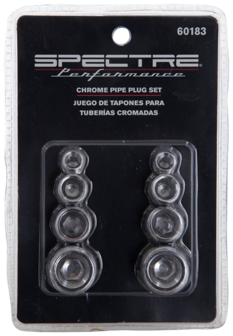 Spectre Pipe Plug Kit - Includes (2) 1/8in. / (2) 1/4in. / (2) 3/8in. / (2) 1/2in. Plugs - Chrome thumbnail 3