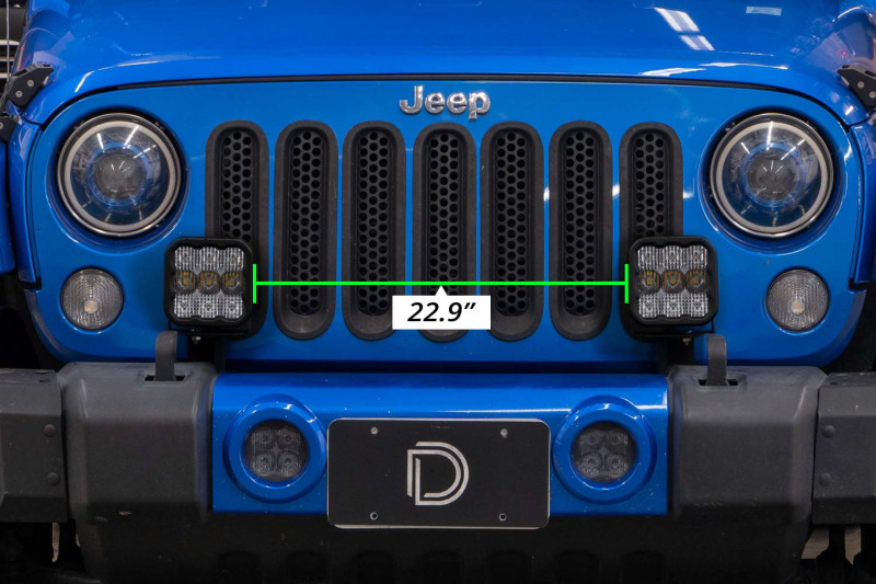 Diode Dynamics 07-18 Jeep JK Wrangler SS5 Bumper LED Pod Light Kit - Sport Yellow Driving thumbnail 6