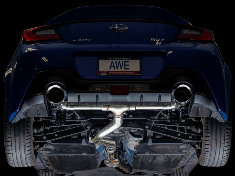 AWE Tuning Subaru BRZ/ Toyota GR86/ Toyota 86 Track Edition Cat-Back Exhaust- Chrome Silver Tips