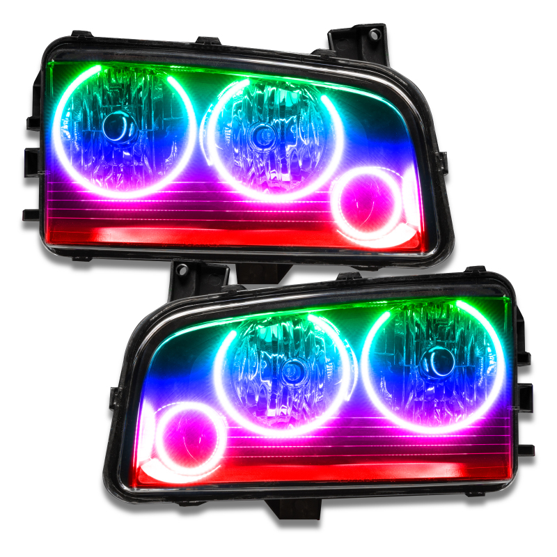 Oracle 05-10 Dodge Charger SMD HL (Non-HID) - Triple Halo - ColorSHIFT w/o Controller thumbnail 2