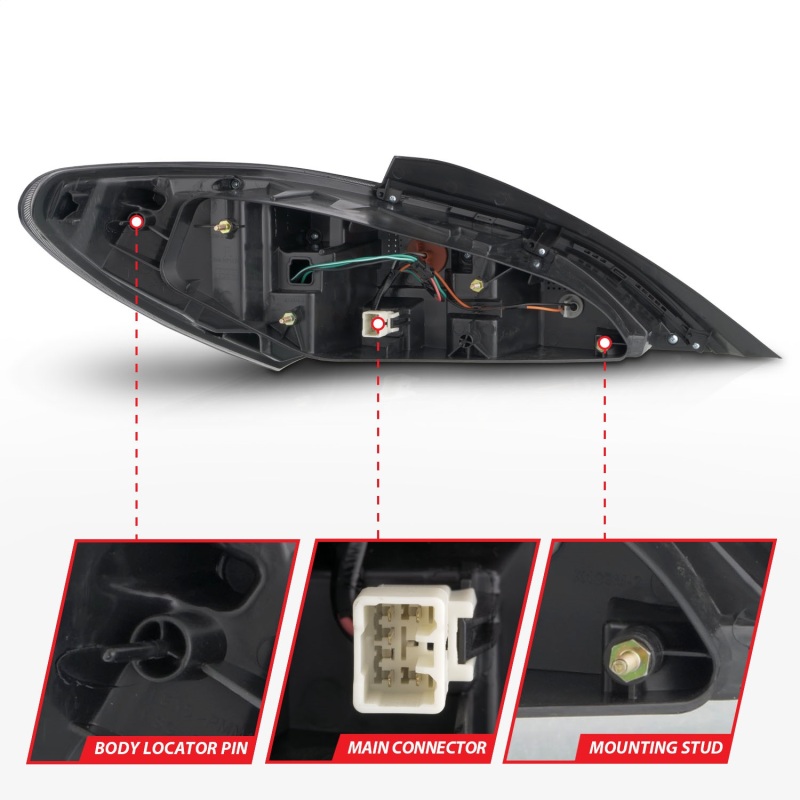 ANZO 2010-2013 Hyundai Genesis LED Taillights Red/Clear thumbnail 7