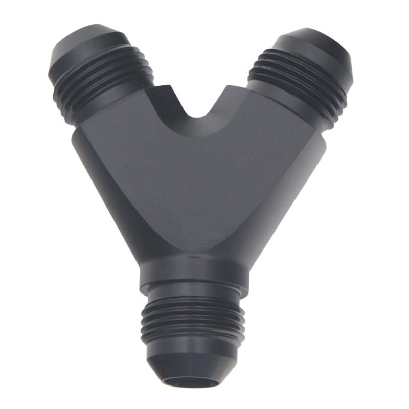 DeatschWerks 8AN Male Flare to 8AN Male Flare to 8AN Male Flare Y Fitting - Anodized Matte Black thumbnail 2