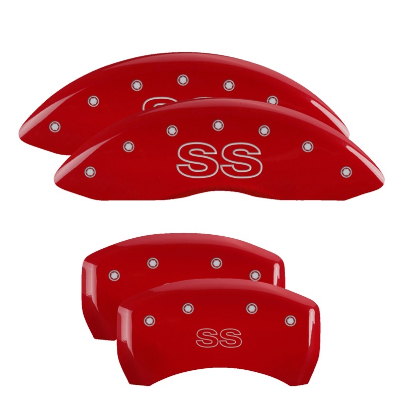 MGP 4 Caliper Covers Engraved Front & Rear Classic/SS Red finish silver ch thumbnail 7