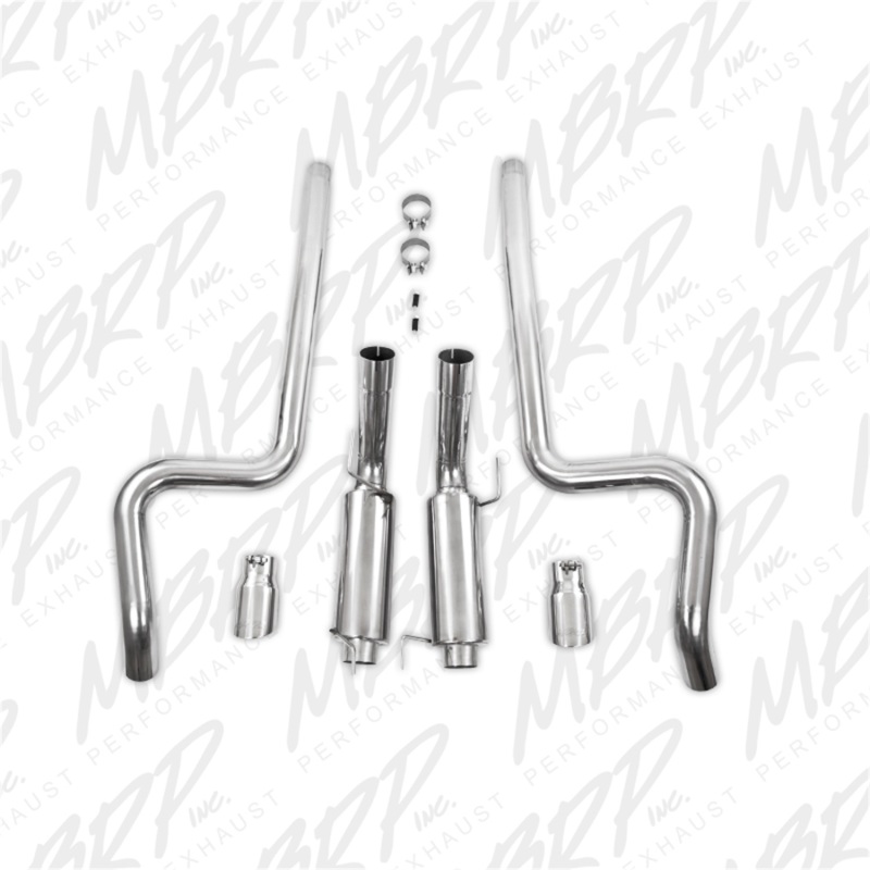 MBRP 05-09 Ford Shelby GT500 / GT Dual Split Rear Race Version, T409 4in Tips Exhaust System thumbnail 5