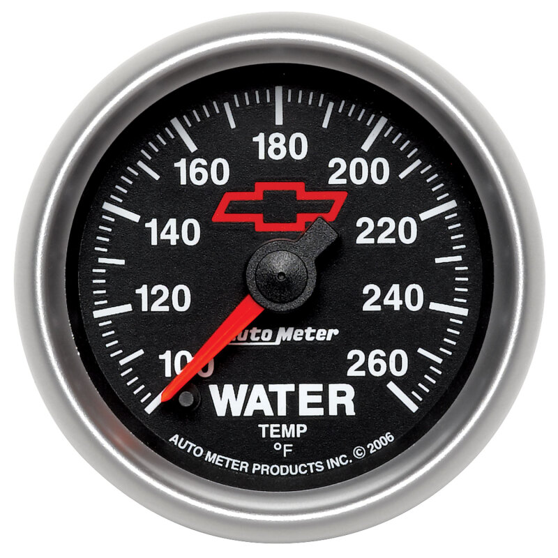 AutoMeter Gauge Water Temp 2-1/16in. 100-260 Deg. F Digital Stepper Motor Chevy Red Bowtie Black thumbnail 7