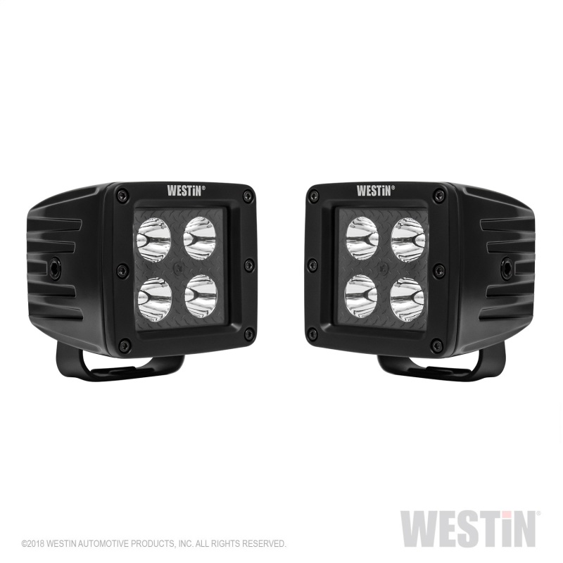 Westin HyperQ LED Auxiliary Lights 3in x 3in cube 20w Flood - Black thumbnail 8
