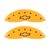 MGP Front set 2 Caliper Covers Engraved Front Bowtie Yellow finish black ch thumbnail 7