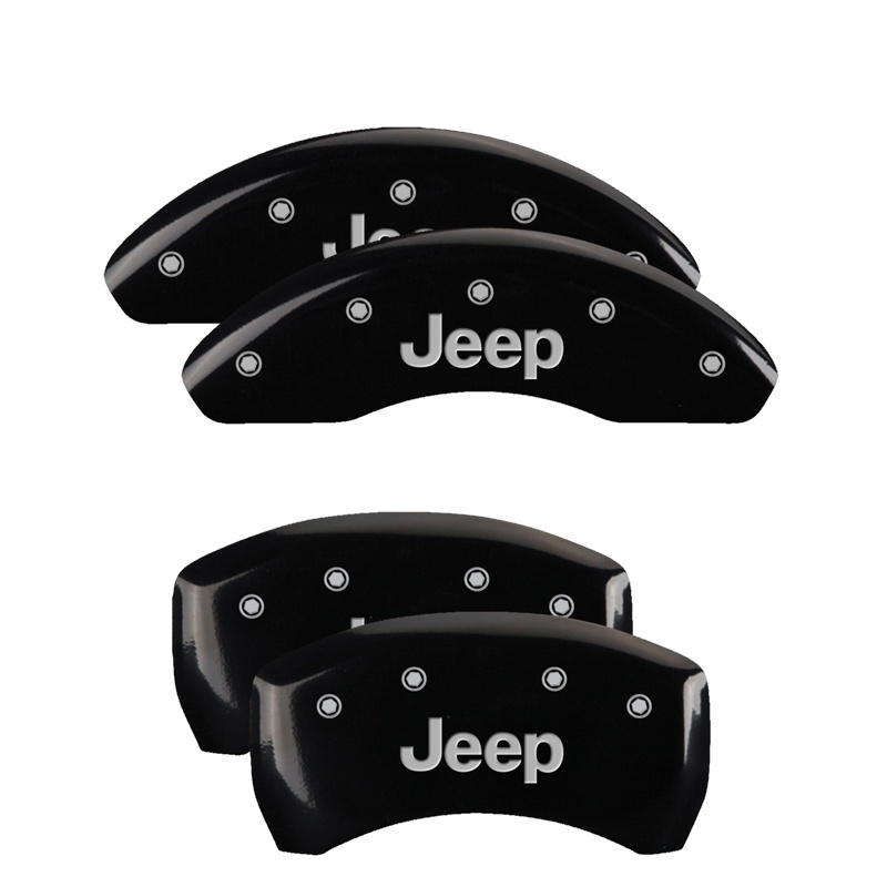 MGP 4 Caliper Covers Engraved Front & Rear JEEP Black finish silver ch thumbnail 5