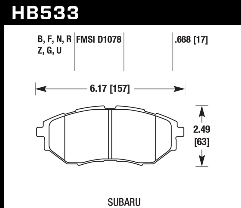 Hawk 05-08 LGT D1078 Performance Ceramic Street Front Brake Pads thumbnail 5
