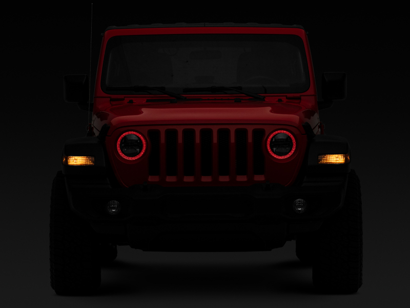 Raxiom 18-22 Jeep Wrangler JL/JT Axial 9-Inch LED Headlights w/RGB Halo- Black Housing (Clear Lens) thumbnail 8