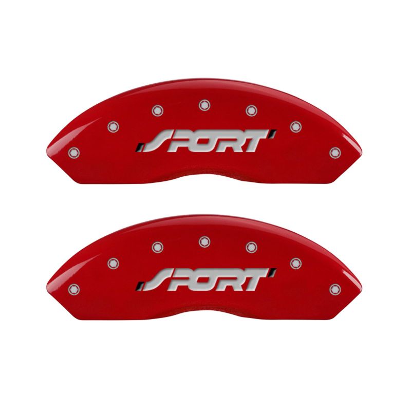 MGP 4 Caliper Covers Engraved Front & Rear SPORT Red finish silver ch thumbnail 5