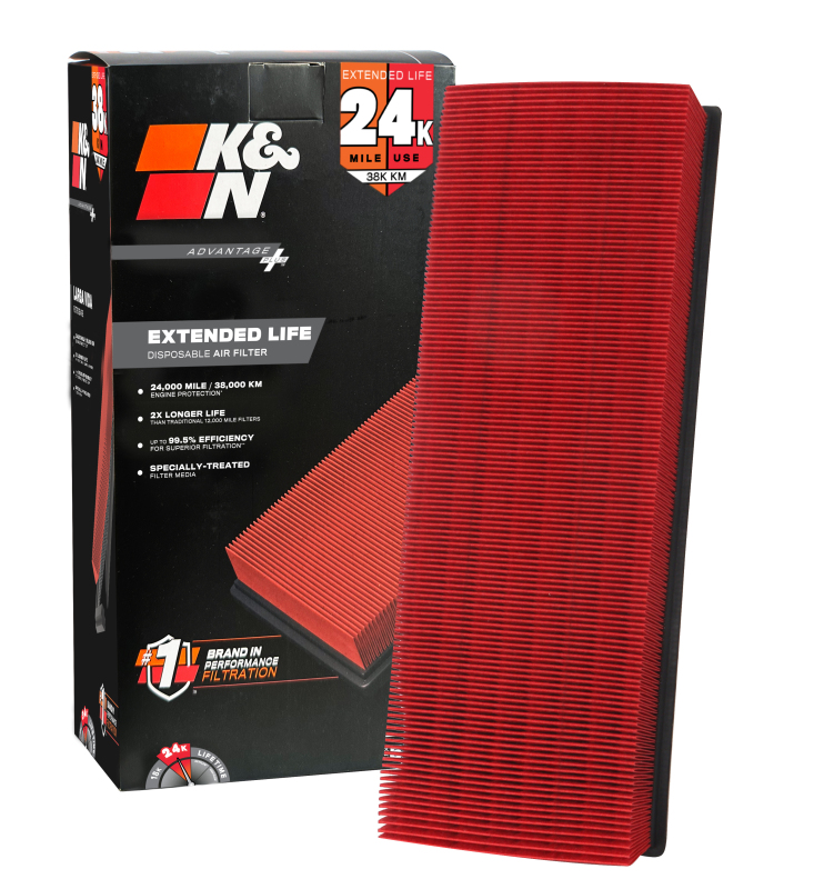 K&N Advantage Plus Air Filter 24K Miles Mercedes C/Clk/E/Gl/Ml/R/S/Sl-Class 98-10