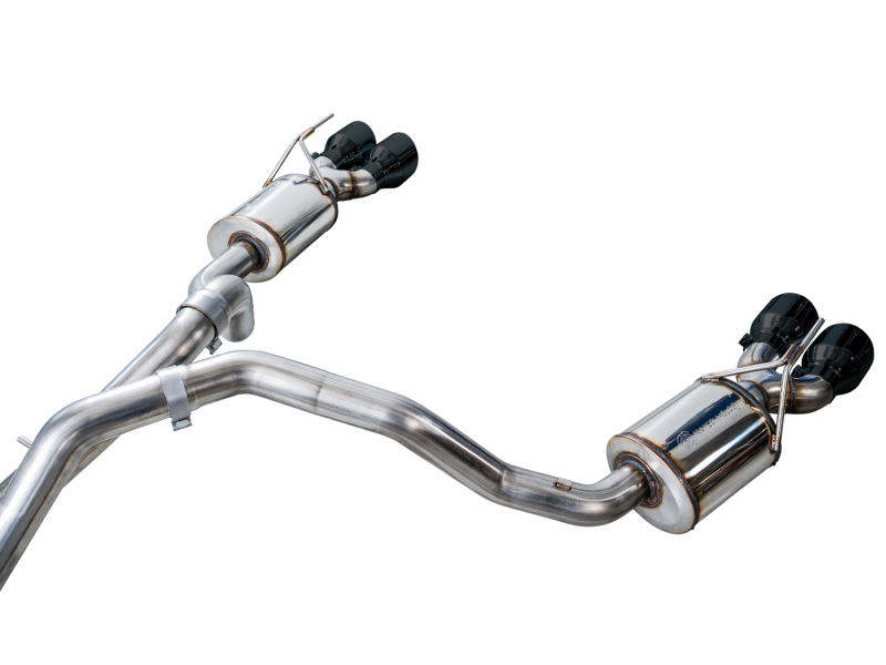 AWE Tuning 2021+ Cadillac Escalade 6.2L 0FG Dual Exit Exhaust System w/ 5in Diamond Blk Tips thumbnail 2