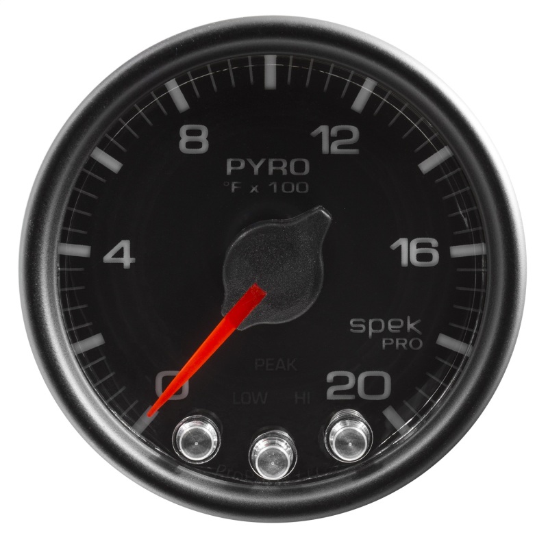 Autometer Spek-Pro Gauge Pyro. (Egt) 2 1/16in 2000f Stepper Motor W/Peak & Warn Blk/Blk thumbnail 4