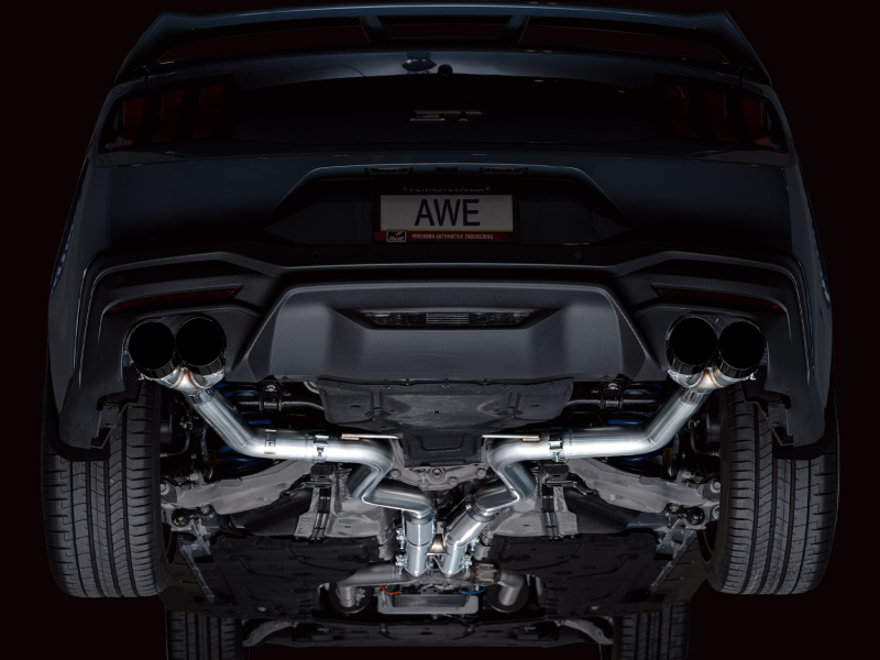 AWE 2024 Ford Mustang GT Fastback S650 RWD Track Edition Cat-Back Exhaust w/ Quad Diamond Black Tips thumbnail 2