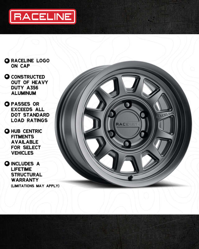 Raceline 952B Aero 17x8.5in / 6x139.7 BP / 18mm Offset / 106.1mm Bore - Satin Black Wheel thumbnail 5