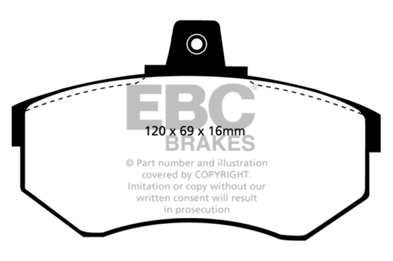 EBC 84-87 Audi 4000 1.8 Ultimax2 Front Brake Pads thumbnail 2