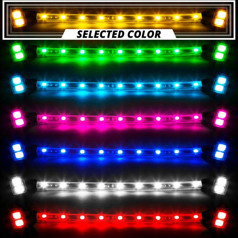 XK Glow LED Undercar Light Kits XK041005-A Amber - 8x24-in. Tube + 4x8-in. Strip Single Color XKGLOW UnderglowLED Accent Car/Truck Kit thumbnail 7