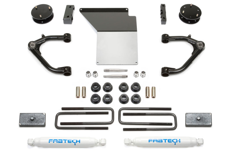Fabtech 14-18 GM K1500 w/OE Alum. UCA 4in Uniball UCA System w/Rear Perf. Shocks (1x fabFTS21144)