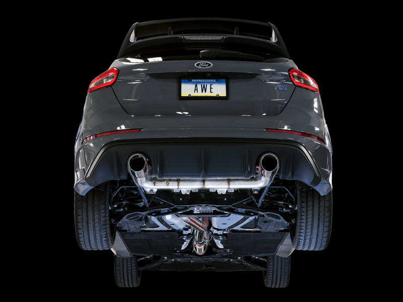 AWE Tuning Ford Focus RS Track Edition Cat-Back Exhaust - Diamond Black Tips thumbnail 8