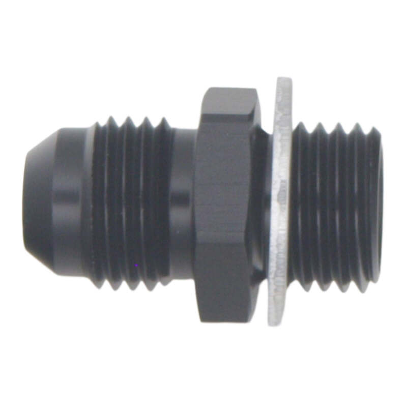 DeatschWerks 6AN Male Flare to M14 X 1.5 Male Metric Adapter (Incl Washer) - Anodized Matte Black thumbnail 2