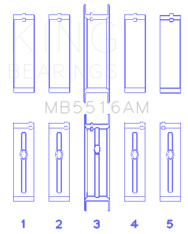 King Engine Bearings Jeep 350CI 5.7L Main Bearing Set thumbnail 3