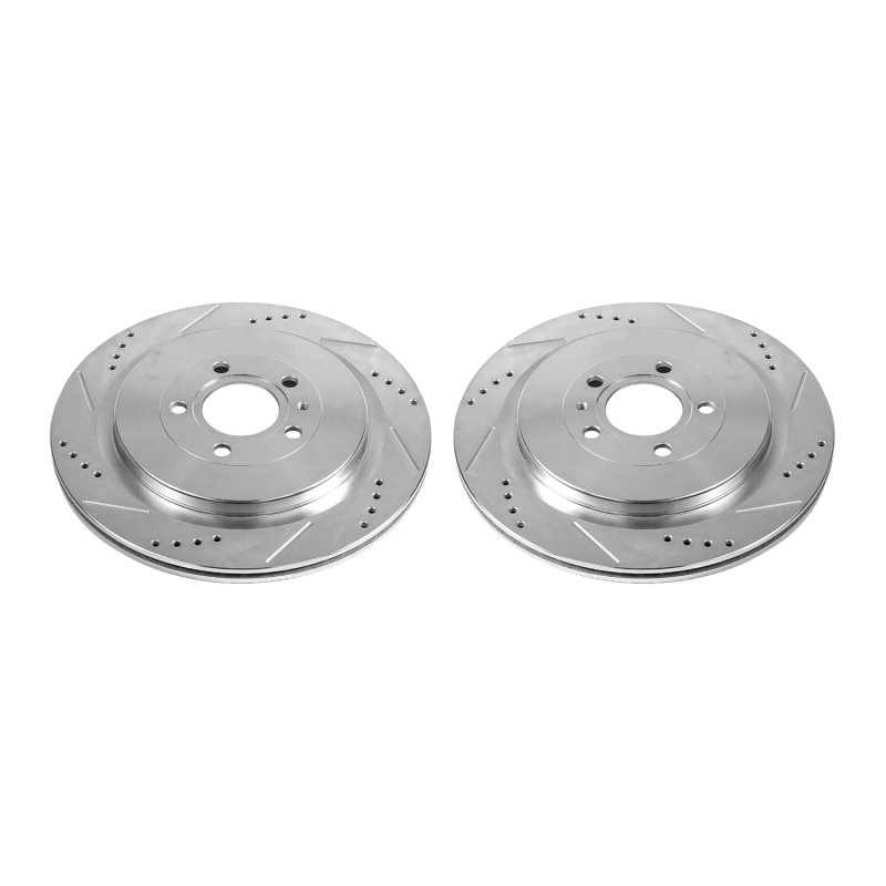 Power Stop 13-14 Ford Mustang Rear Evolution Drilled & Slotted Rotors - Pair thumbnail 2