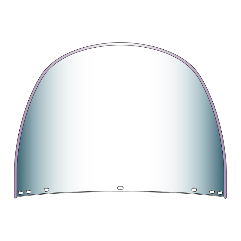 National Cycle Heritage Standard Top Rounded Replacement Beaded Windshield 7 Bolt-Clear