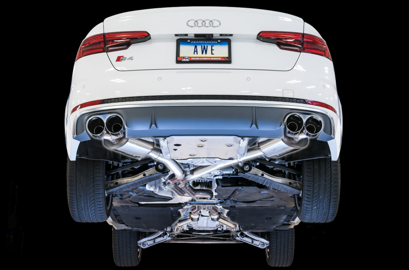 AWE Tuning Audi B9 S4 Touring Edition Exhaust - Non-Resonated (Silver 102mm Tips) thumbnail 9