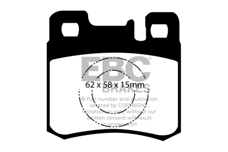 EBC 98-00 Mercedes-Benz E300 TD 3.0 TD Yellowstuff Rear Brake Pads thumbnail 5