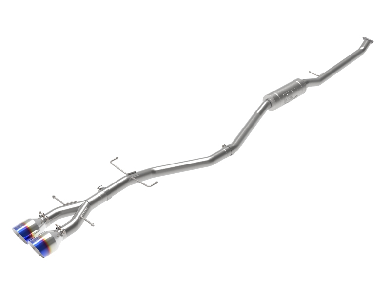 aFe Takeda 2.5in 304SS Cat-Back Exhaust System 17-20 Honda Civic SI Coupe L4-1.5L (t) - BL Flame Tip thumbnail 2