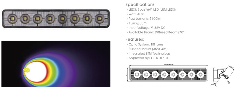 Oracle 9.5in 48W Angled LED Scene Light - 5,700K