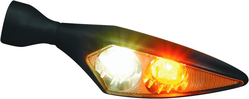 Kuryakyn Kellermann Micro Rhombus Collection Turn Signals 2541 Signal, Rhombus, LED, Clear Lens, White/Amber Light, Black Housing, Each thumbnail 3