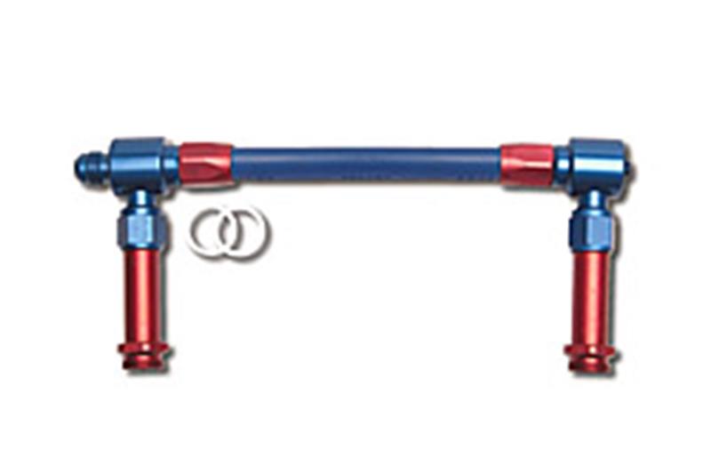 Russell Performance -8 AN to -8 AN Twist-Lok Holley 4150 Dual Inlet Carb Kit (Red/Blue) thumbnail 2