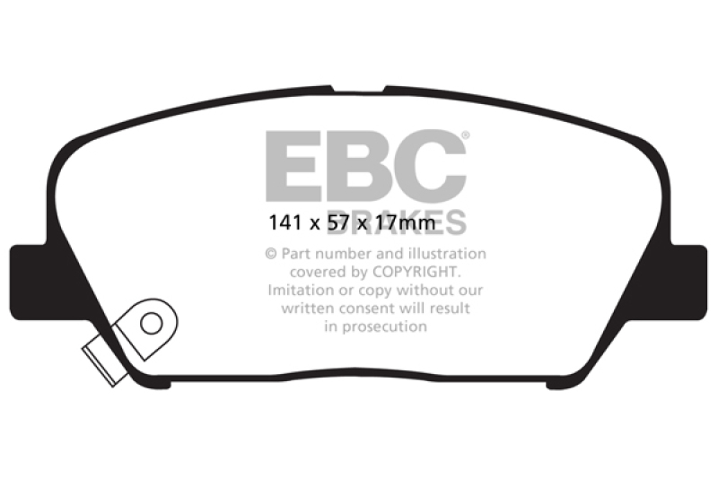 EBC 09+ Hyundai Genesis Coupe 2.0 Turbo Yellowstuff Front Brake Pads thumbnail 5