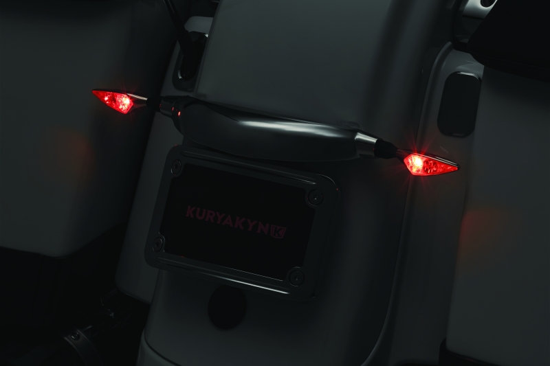 Kuryakyn Kellermann Micro Rhombus Collection Turn Signals 2543 Signal, Rhombus, LED, Clear Lens,Red/Amber Light, Chrome Housing, Each thumbnail 2