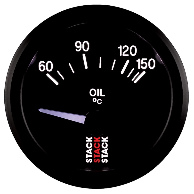 Autometer Stack 52mm 60-150 Deg C M10 Male Electric Oil Temp Gauge - Black thumbnail 3