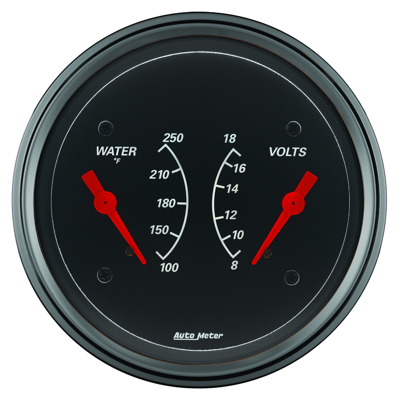AutoMeter Gauge Dual Wtmp & Volt 3-3/8in. 250 Deg. F & 18V Elec Designer Black thumbnail 6