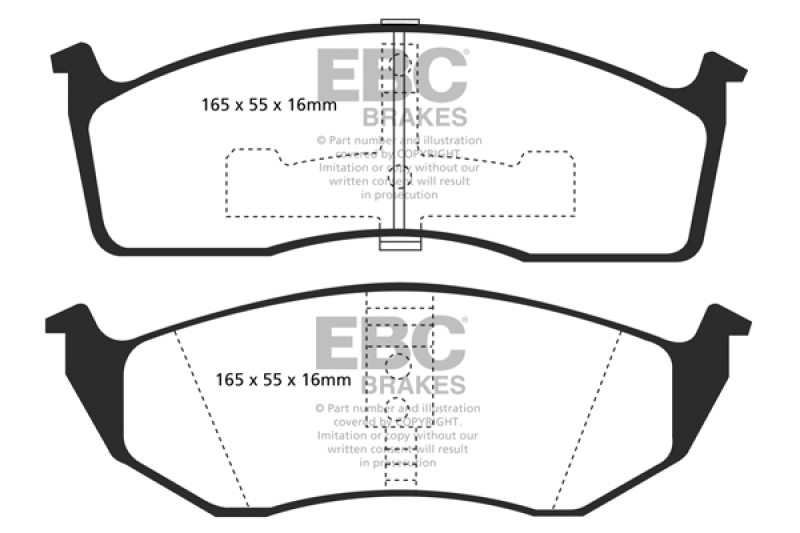 EBC 93-94 Chrysler Concorde 3.3 Ultimax2 Front Brake Pads thumbnail 3