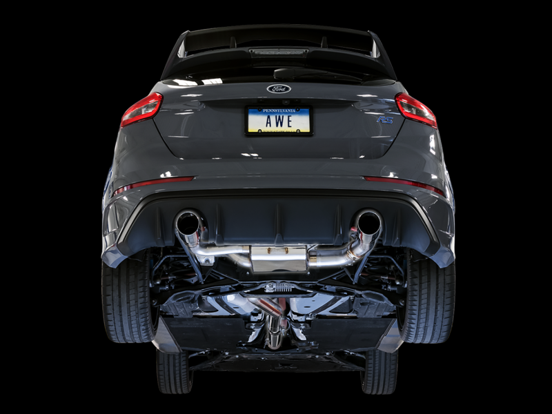 AWE Tuning Ford Focus RS SwitchPath Cat-Back Exhaust - Chrome Silver Tips thumbnail 6