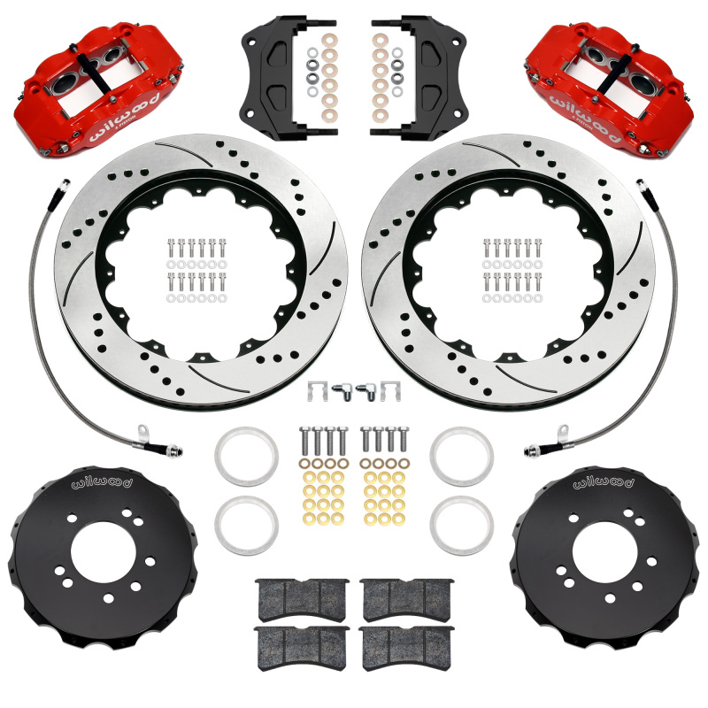 Wilwood 89-98 Nissan 240SX/89-94 Skyline/90-96 300ZX Superlite 6R Front BBK w/ 14in D/S Rotors - Red